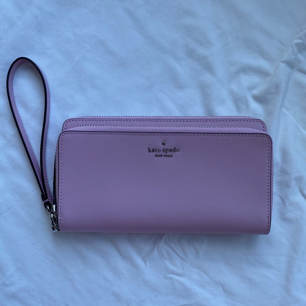 Kate Spade Staci Large Carryall Wristlet in lilac, used once